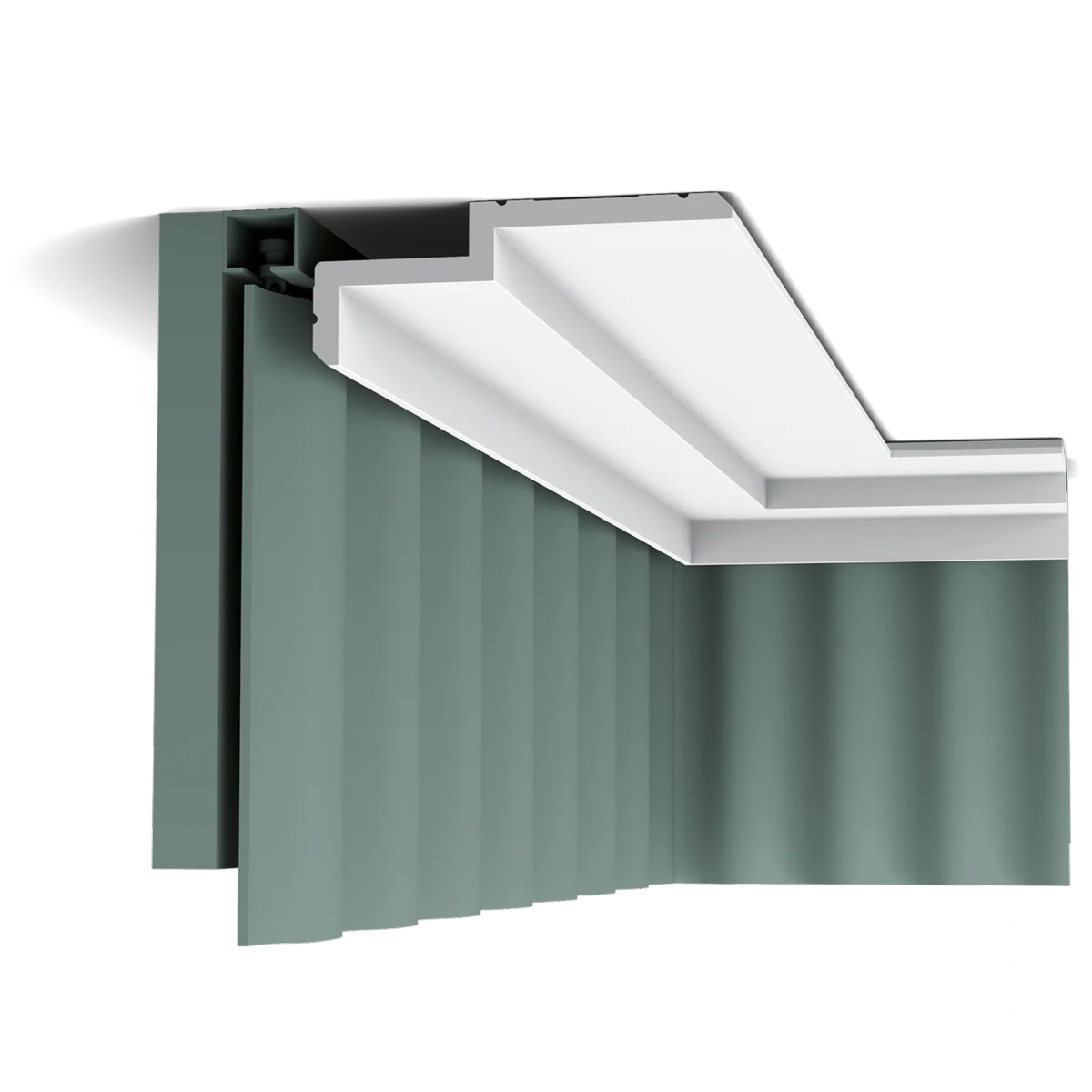 C391 Corniche pour éclairage indirect et cache tringle à rideau - 6x16x200cm (h x p x L) - moulure décorative polyuréthane - Image 8