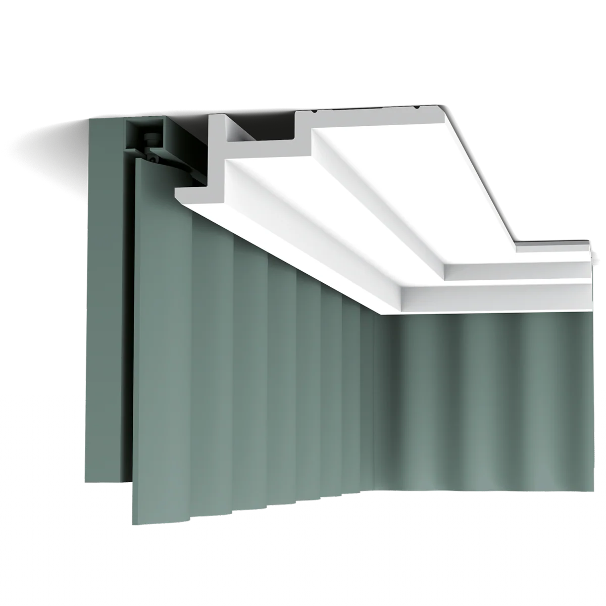 C396 STEPS Corniche Plafond pour éclairage indirect et cache tringle à rideau Orac Decor - 18,5x6,1x200cm (h x p x L) - moulure décorative polyuréthane - Image 9