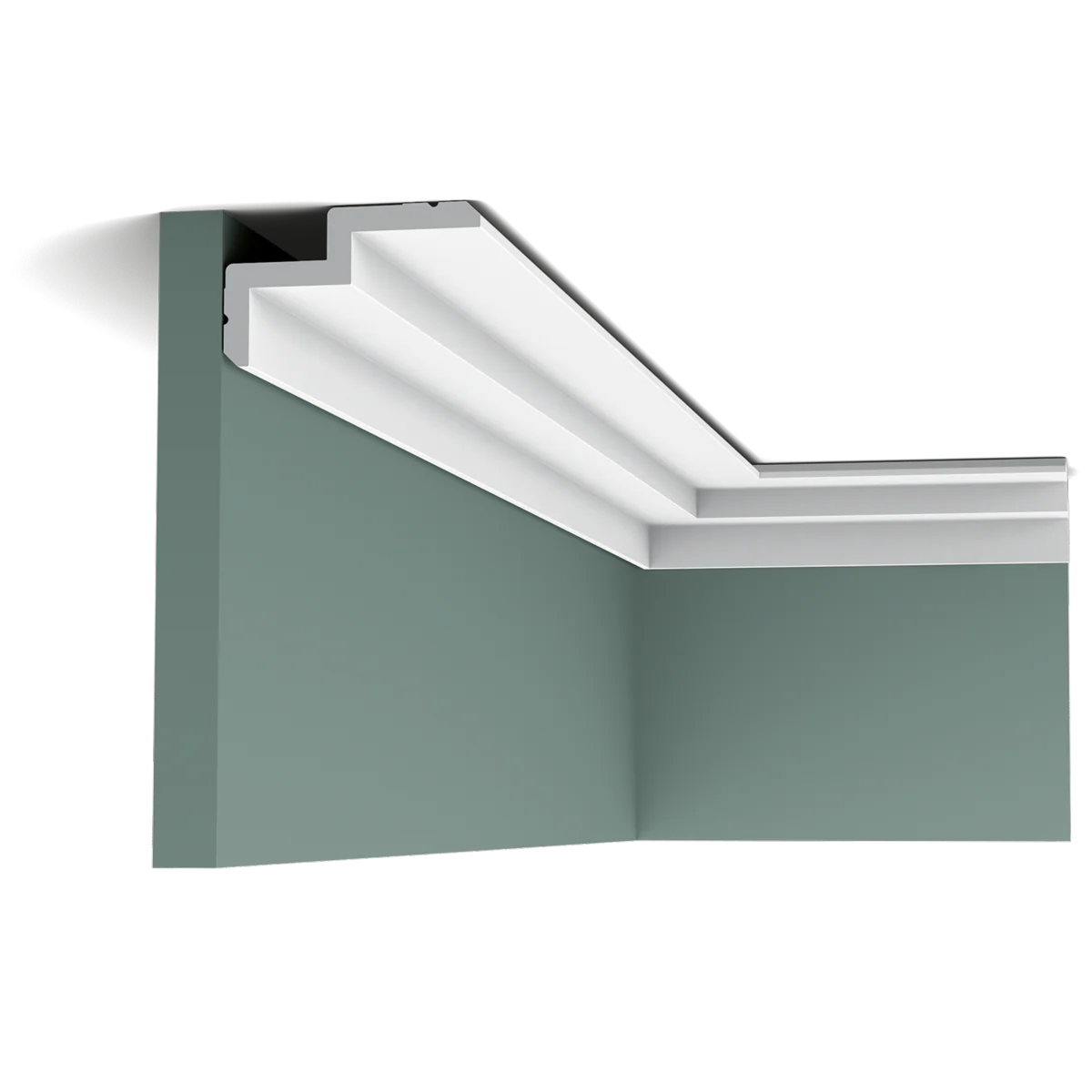 C390 STEPS Corniche plafond pour éclairage indirect et cache tringle à rideaux Orac Decor - 6x10x200cm (h x p x L) - moulure décorative polyuréthane - Image 9