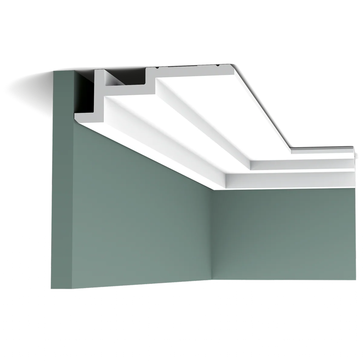 C396 STEPS Corniche Plafond pour éclairage indirect et cache tringle à rideau Orac Decor - 18,5x6,1x200cm (h x p x L) - moulure décorative polyuréthane - Image 8