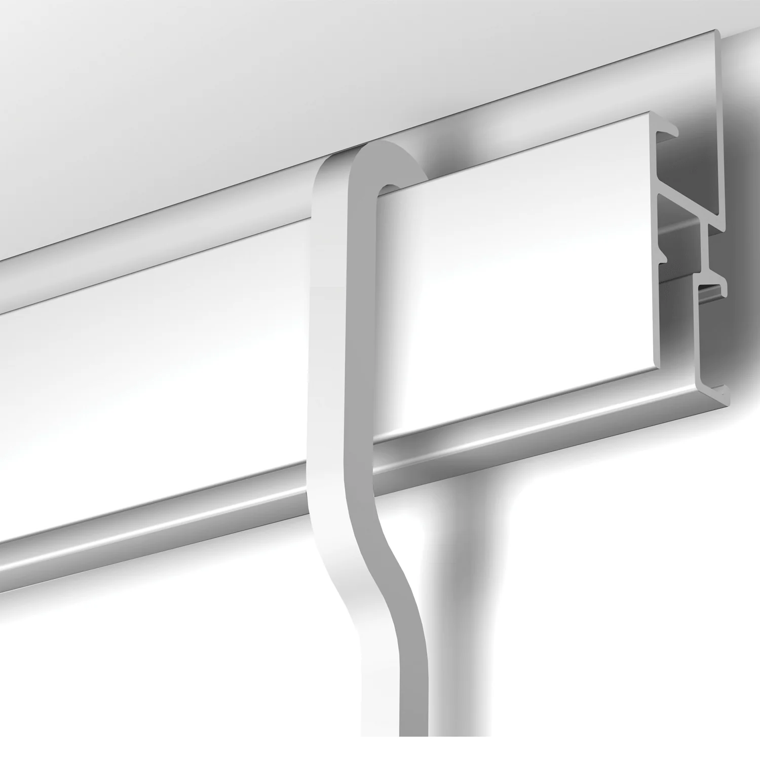 Tige coudée pour cimaises R30 NEWLY - Blanc alu 200 CM - Image 4